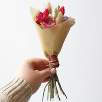 Rainbow Brights Dried Flower Posy Letterbox Gift with Crystal