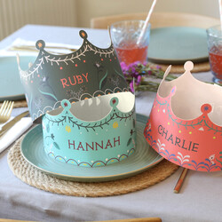 Set of Three Personalised Paper Folklore Crowns