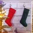  Red and Green Linen Christmas Stockings