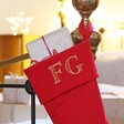 Lisa Angel Personalised Embroidered Initials Linen Christmas Stocking