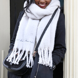Personalised Embroidered 'Your Handwriting' Recycled Oversized Scarf