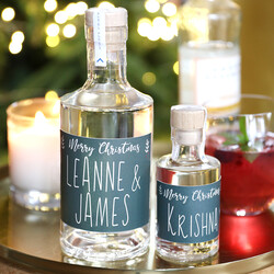 Personalised Festive 'Merry Christmas' Bottle of Alcohol