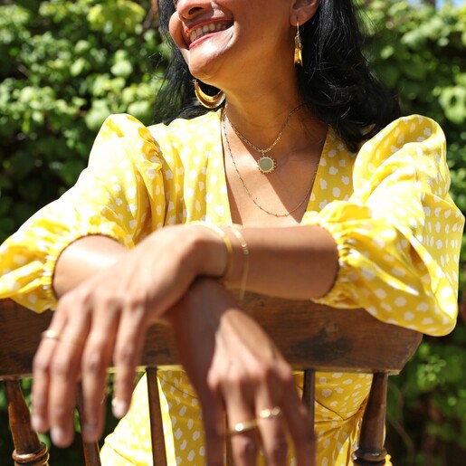 Gold Vermeil Satellite Chain on Model