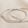 Women's Personalised Hammered Sterling Silver Twisted Bangle