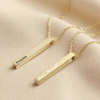 Personalised Solid 9ct Gold Bar Necklace