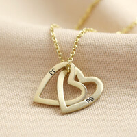Personalised Solid Gold Interlocking Hearts Necklace
