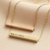 Personalised Solid Gold Horizontal Bar Necklace