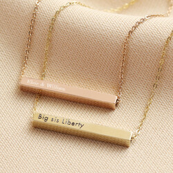 Personalised Solid Gold Horizontal Bar Necklace