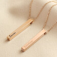 Lisa Angel Ladies' Personalised Solid 9k Rose Gold Bar Necklace