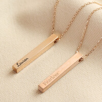 Personalised Solid 9ct Rose Gold Bar Necklace