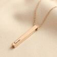 Personalised Solid 9k Rose Gold Bar Necklace