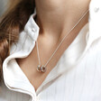 Model Wears Lisa Angel Delicate Personalised Sterling Silver 'Family' Bead Necklace