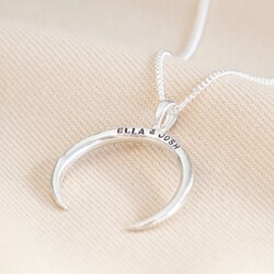 Personalised Sterling Silver Horn Necklace