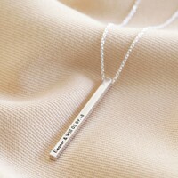 Personalised Sterling Silver Shiny Bar Necklace