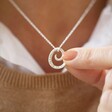 Personalised Sterling Silver Swirl Pendant Necklace on Model