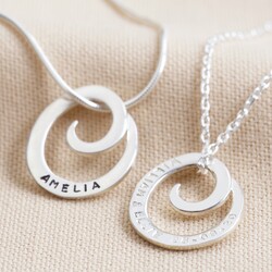 Personalised Sterling Silver Swirl Pendant Necklace
