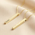 Lisa Angel Ladies' Personalised Solid 9k Gold Bar Necklace