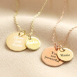 Lisa Angle Ladies' Hig Quality Personalised Solid Gold Double Disc Charm Necklace