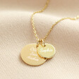 Lisa Angel Ladies' Luxury Personalised Solid Gold Double Disc Charm Necklace