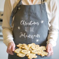 Personalised Grey Christmas Apron