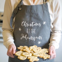 Personalised Grey Christmas Apron