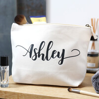Personalised Name Cotton Wash Bag