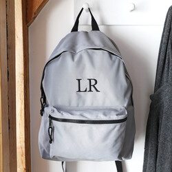 Personalised Recycled Grey Backpack