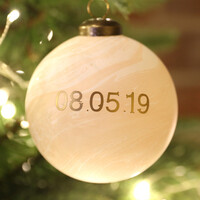 Personalised Date Marble Bauble