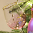 Lisa Angel Name Personalised Sass & Belle Christmas Cheer Rosé Wine Baubles