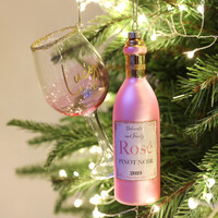 Personalised Sass & Belle Christmas Cheer Rosé Wine Baubles
