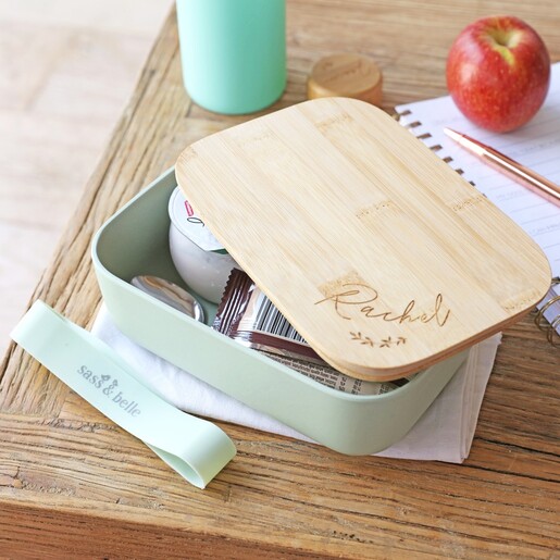 Details about   Sass & Belle Mint Green Bamboo Lunch Box 