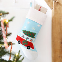 Sass & Belle Campervan Dogs Embroidered Stocking