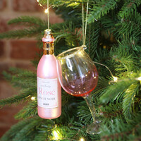 Sass & Belle Set of 2 Christmas Cheer Rosé Wine Baubles