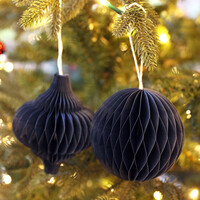Sass & Belle Set of 2 Honeycomb Paper Hanging Decorations in Navy