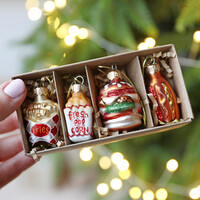Sass & Belle Set of Four Fast Food Baubles