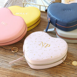 Personalised Initials Heart Travel Jewellery Case