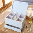 Inside of Personalised Name Jewellery Box with Pull Drawers
