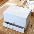 Lisa Angel Ladies' Personalised Name Jewellery Box with Pull Drawers