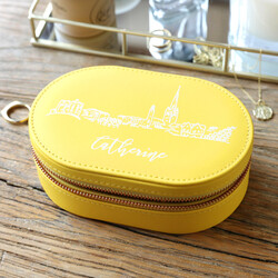 Personalised Owen Mathers Illustrated Oval Travel Jewellery Box