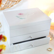 Lisa Angel Ladies' Personalised Birth Flower Jewellery Box with Pull Drawers