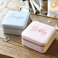 Personalised Square Travel Jewellery Box