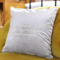 Personalised Embroidered Meaningful Words Square Velvet Cushion
