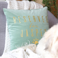 Personalised 'Reserved For' Square Velvet Cushion
