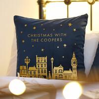 Personalised Square Velvet Christmas Cushion