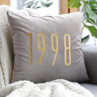 Personalised Year Square Velvet Cushion