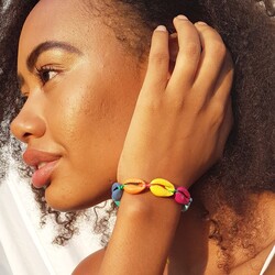 Adjustable Rainbow Shell Bracelet