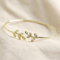 Crystal Leaves Bangle in Gold