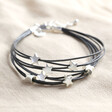Lisa Angel Ladies' Multi-Strand Star Bracelet in Dark Grey and Silver