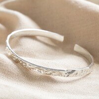 Organic Finish Torque Bar Bangle in Silver