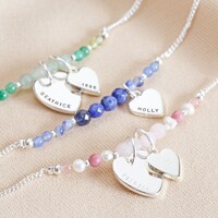 Personalised Birthstone Bead Bracelet in Silver